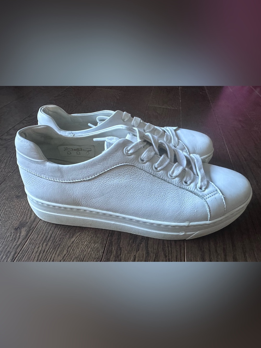 M. Gemi White Leather Platform Sneakers